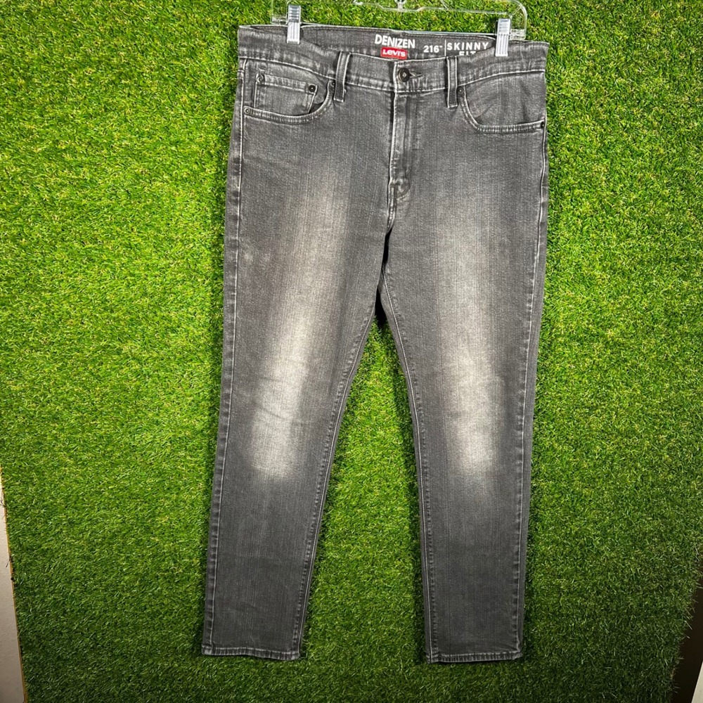 Denizen from Levis 216 Skinny Fit Faded Black Mens Jeans 33x32‎ Stretch Denim